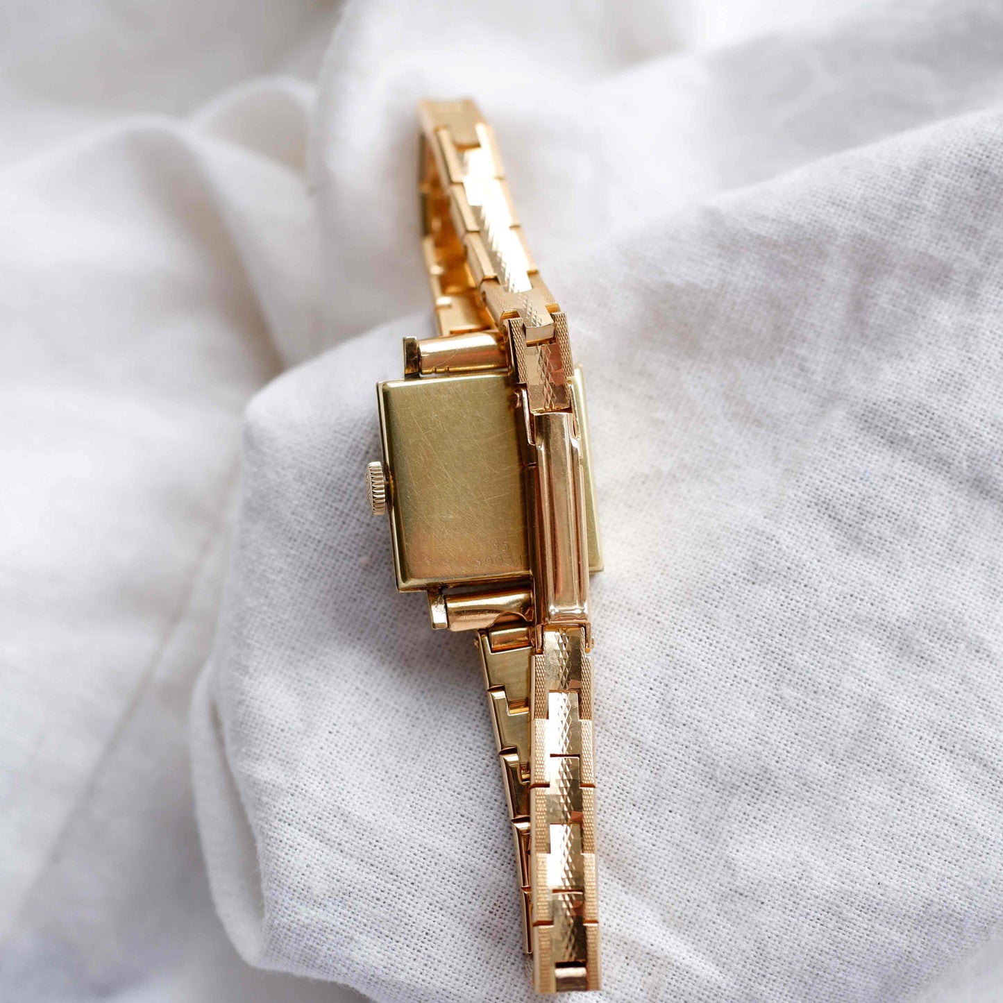 Longines Tank Mechanical: Cocktail Ladies 60s Golden White Sunburst Dial