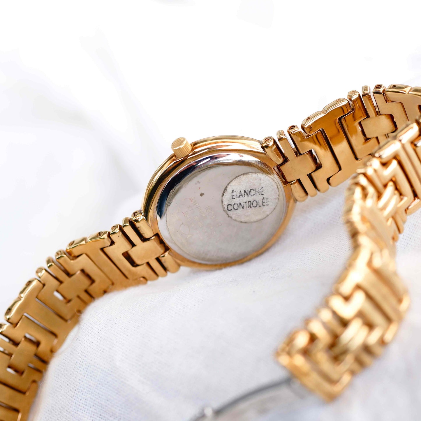 Michel Herbelin Cocktail Watch: Vintage Ladies 90s Golden with White Dial Unused