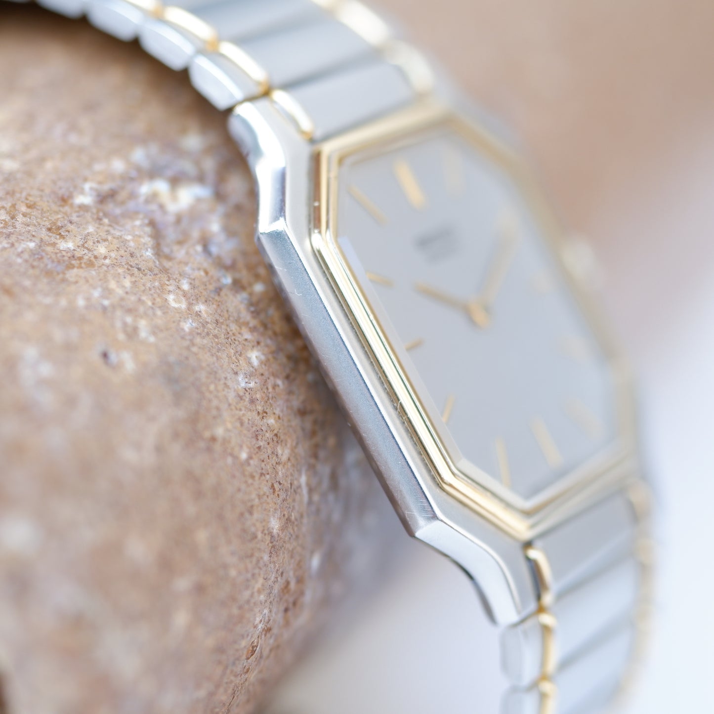 Seiko Vintage Watch: Ladies 80s Golden Two Tone with Gray Dial