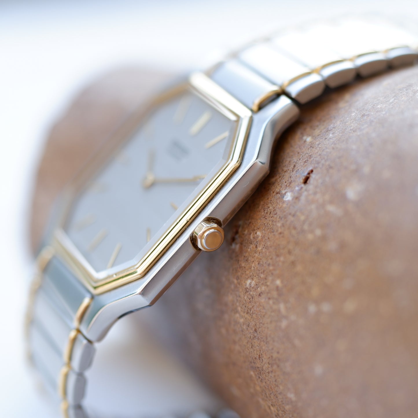 Seiko Vintage Watch: Ladies 80s Golden Two Tone with Gray Dial
