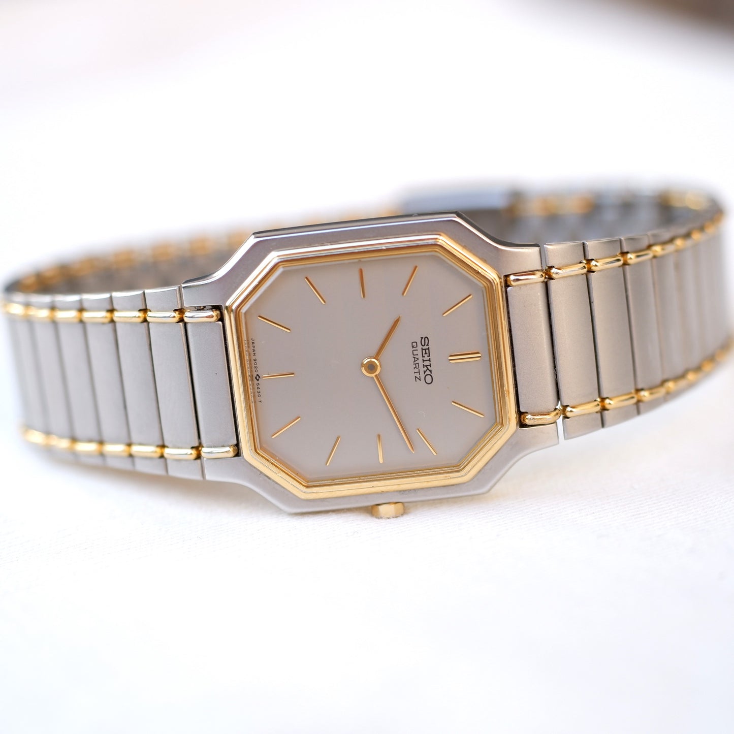 Seiko Vintage Watch: Ladies 80s Golden Two Tone with Gray Dial