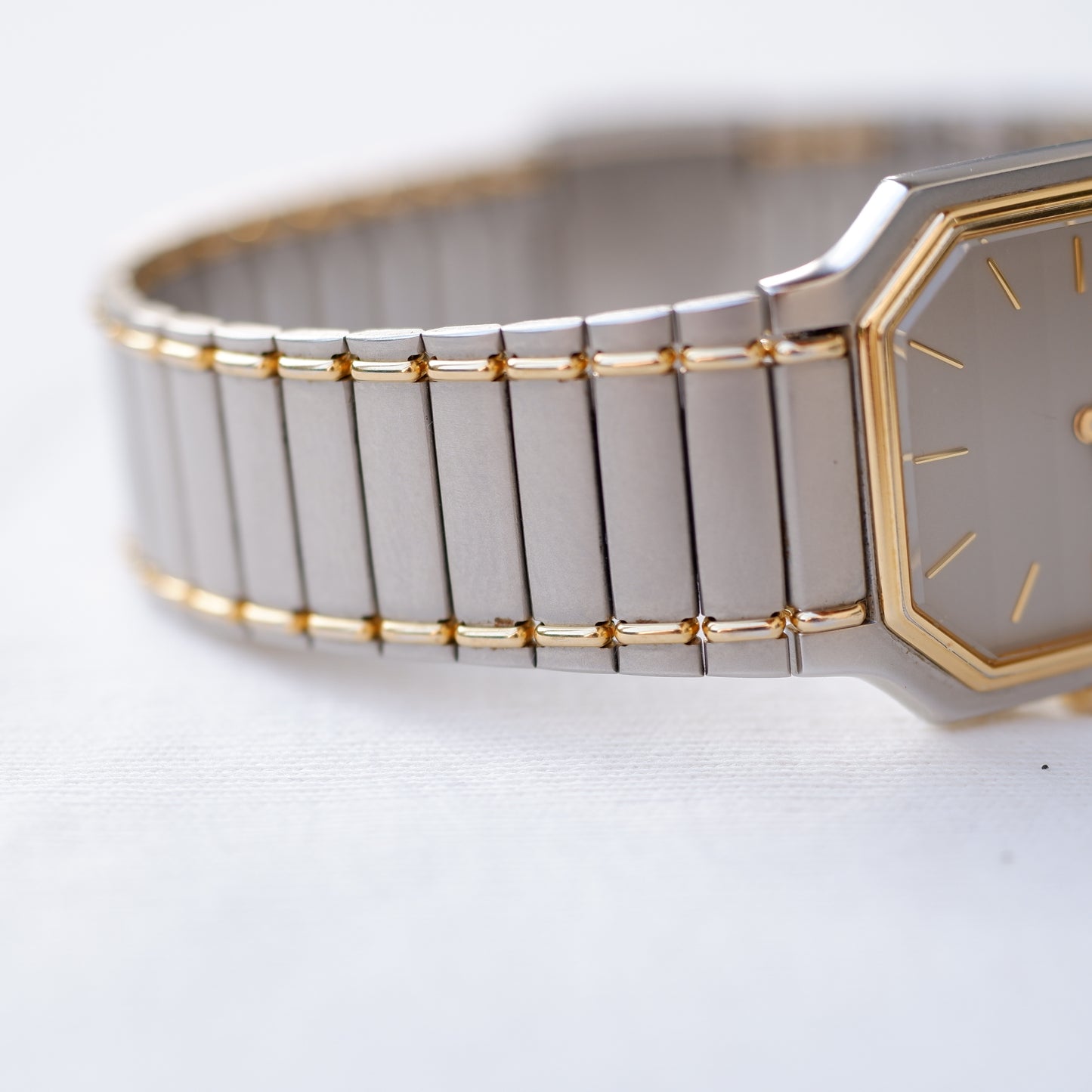 Seiko Vintage Watch: Ladies 80s Golden Two Tone with Gray Dial