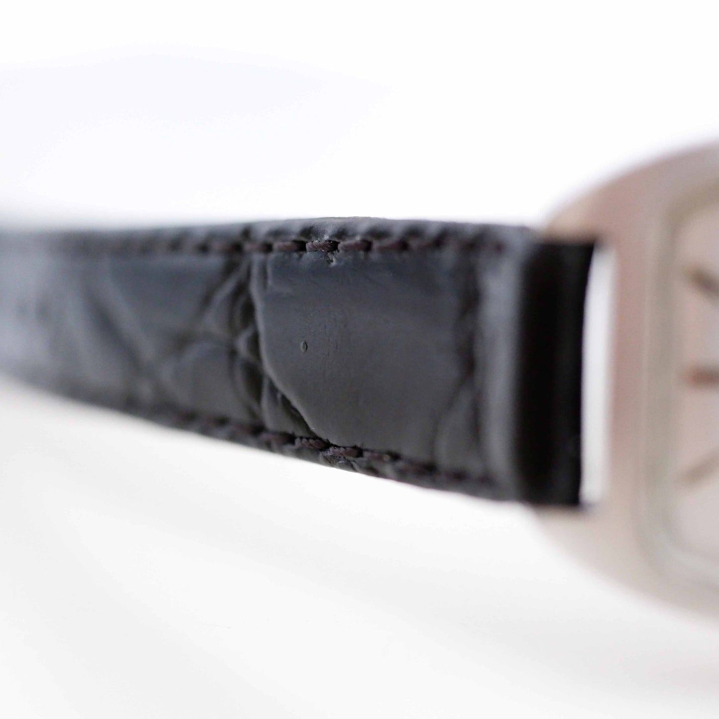 Zenith Respirator Vintage Ladies Watch: 70s Elegant Silver Rectangular Classic Style, Watch Strap