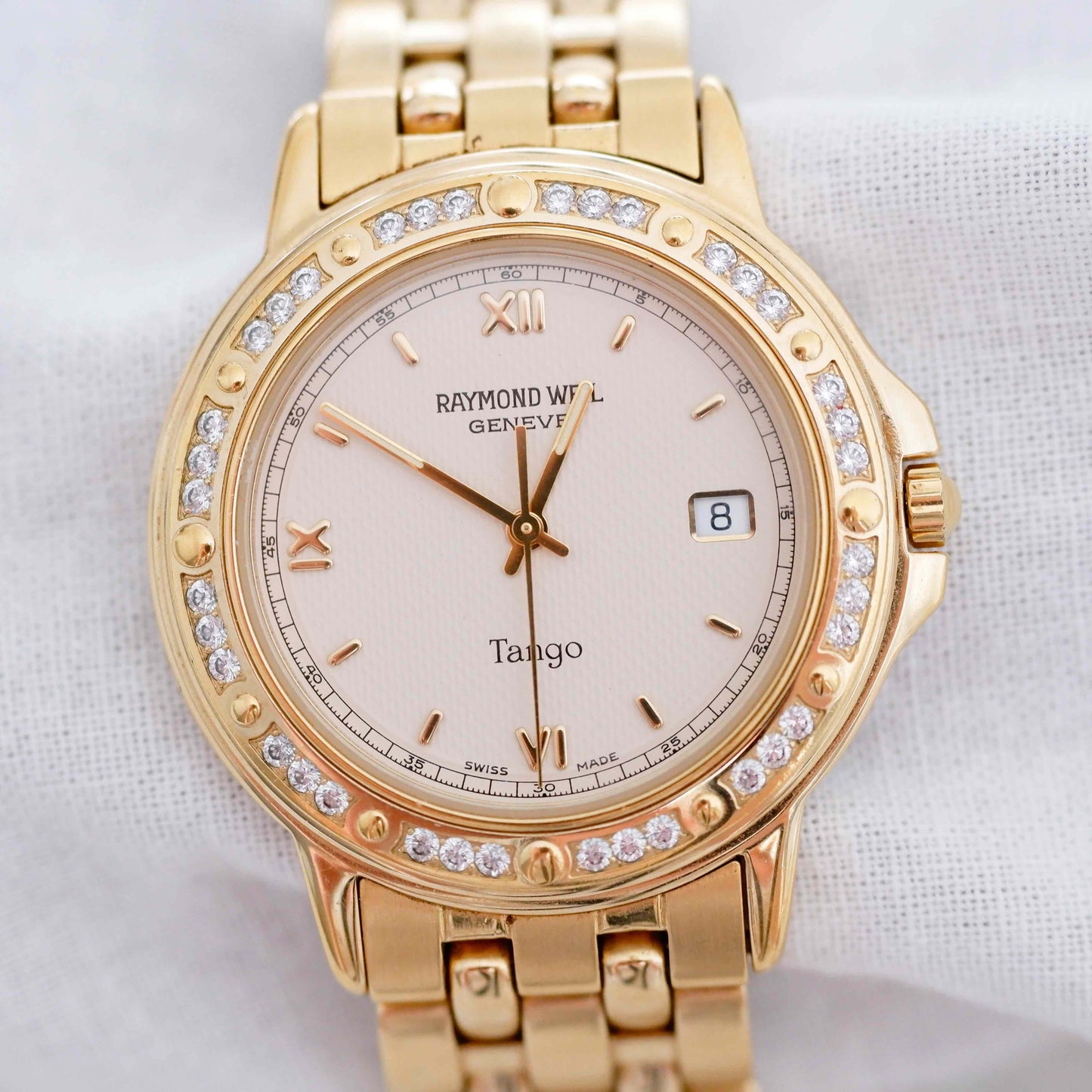Raymond Weil Tango: Vintage Ladies 90s Watch Gold with real Diamonds