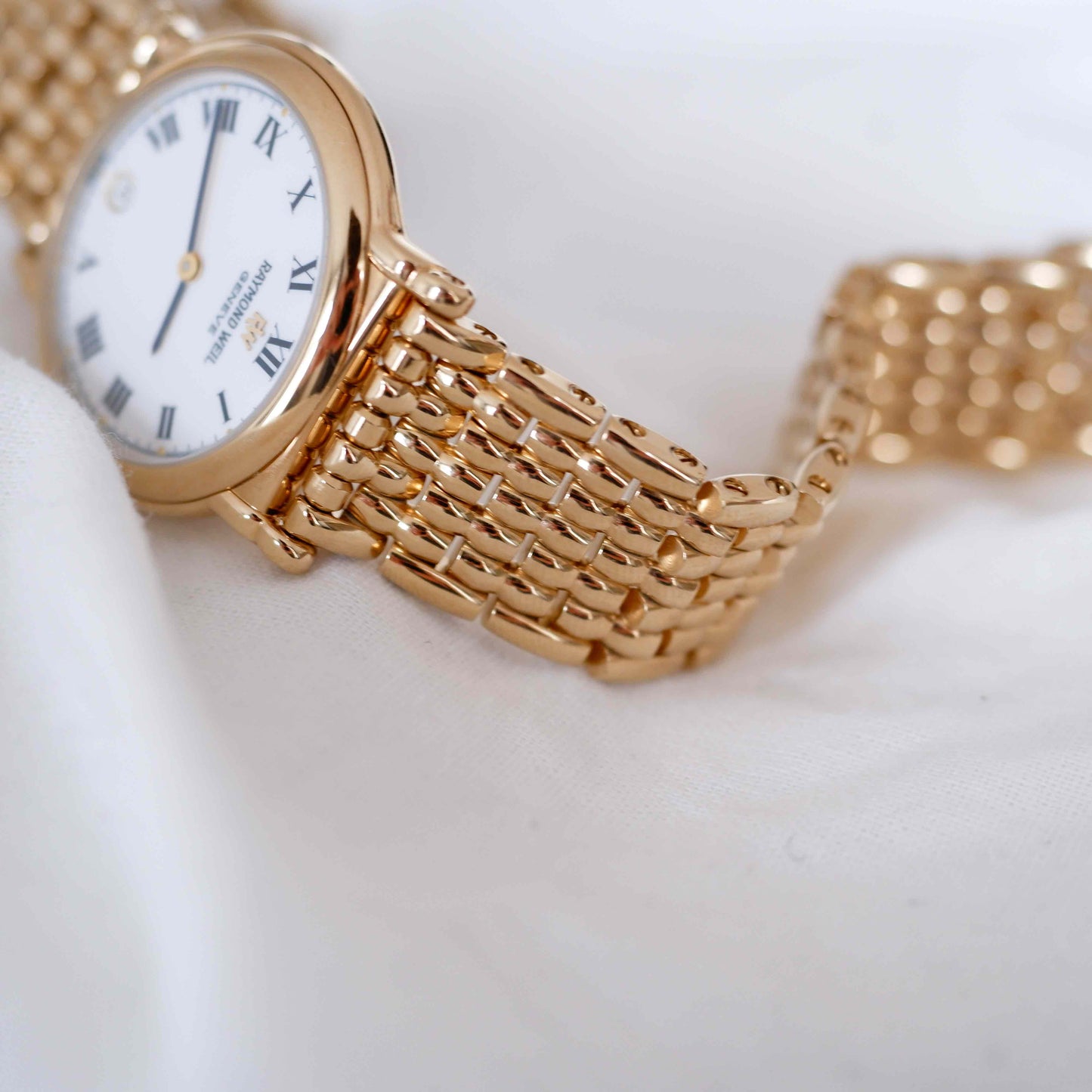 Raymond Weil Watch: Vintage Ladies 90s Gold with Roman Numerals - New Old Stock (NOS)