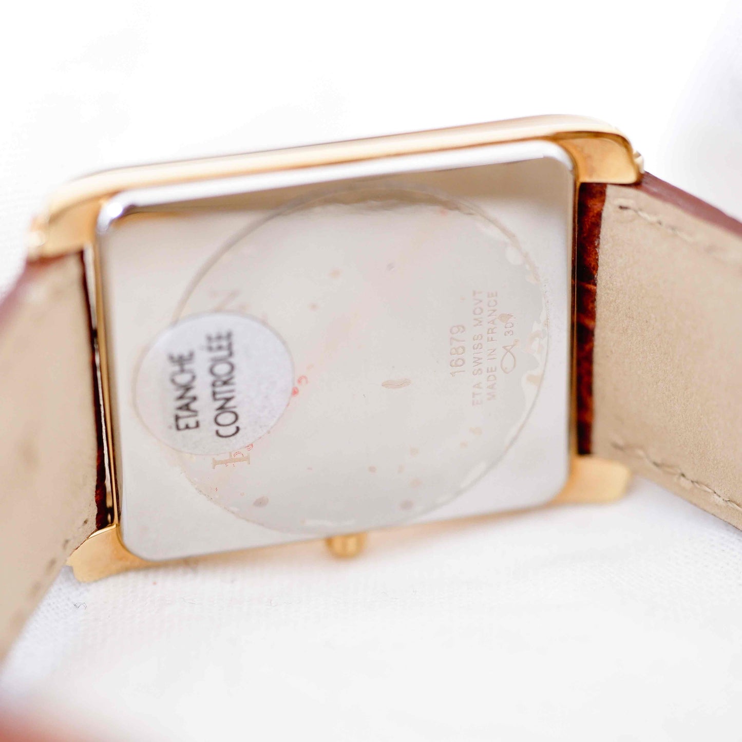 Michel Herbelin Watch: Vintage Ladies 90s Golden White Guilloche Dial - NOS