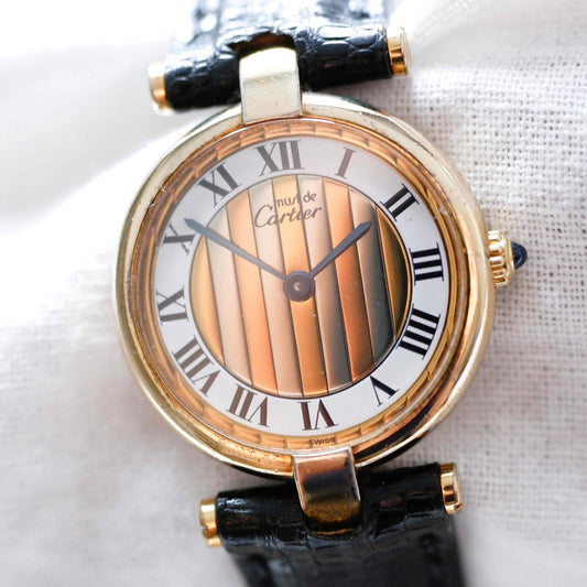 Cartier Vermeil Ronde: Trinity Vintage Ladies Watch Tricolore with Roman Numerals