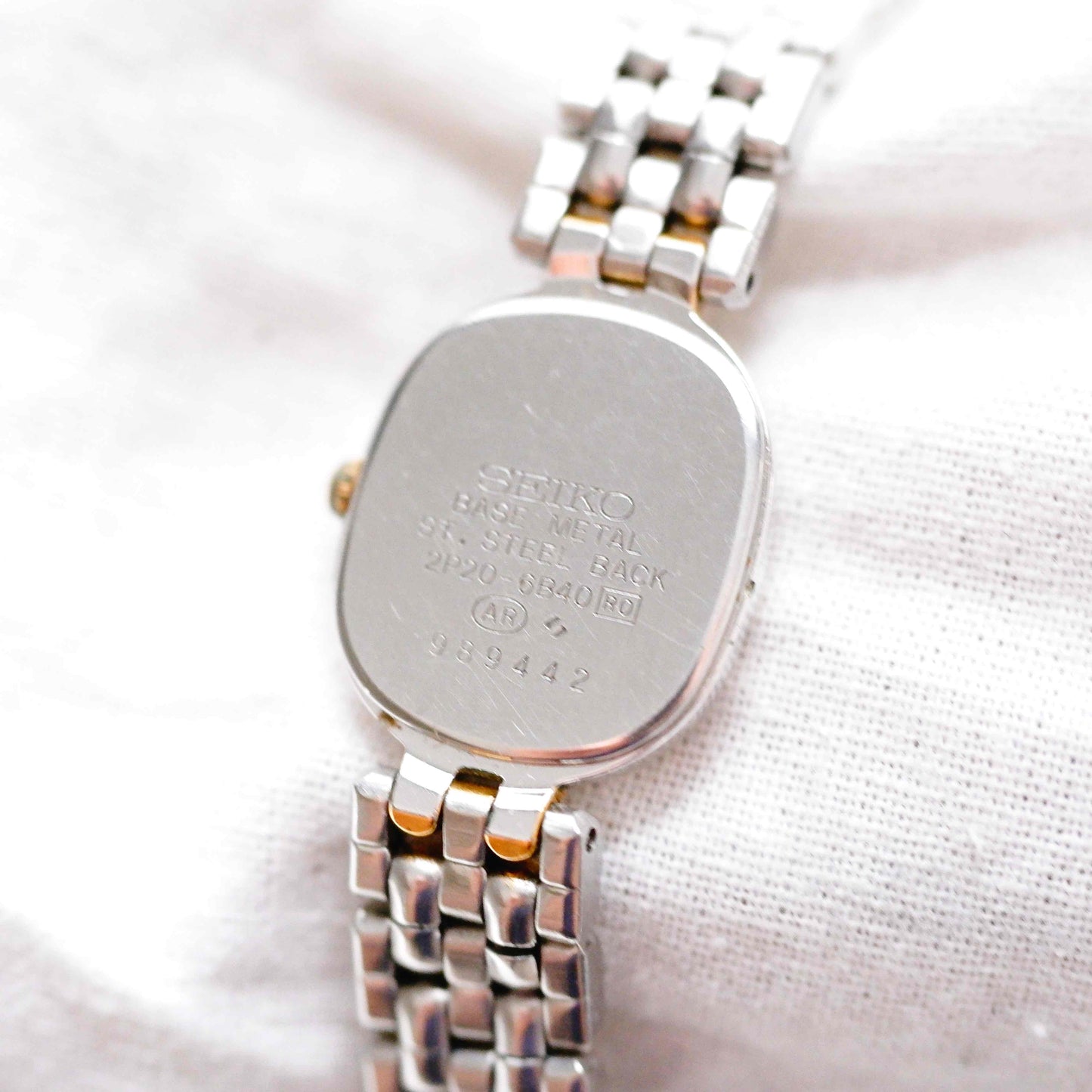 Seiko Dainty Cocktail Watch: Ladies Vintage 90s Two-Tone Gold Classic Dial
