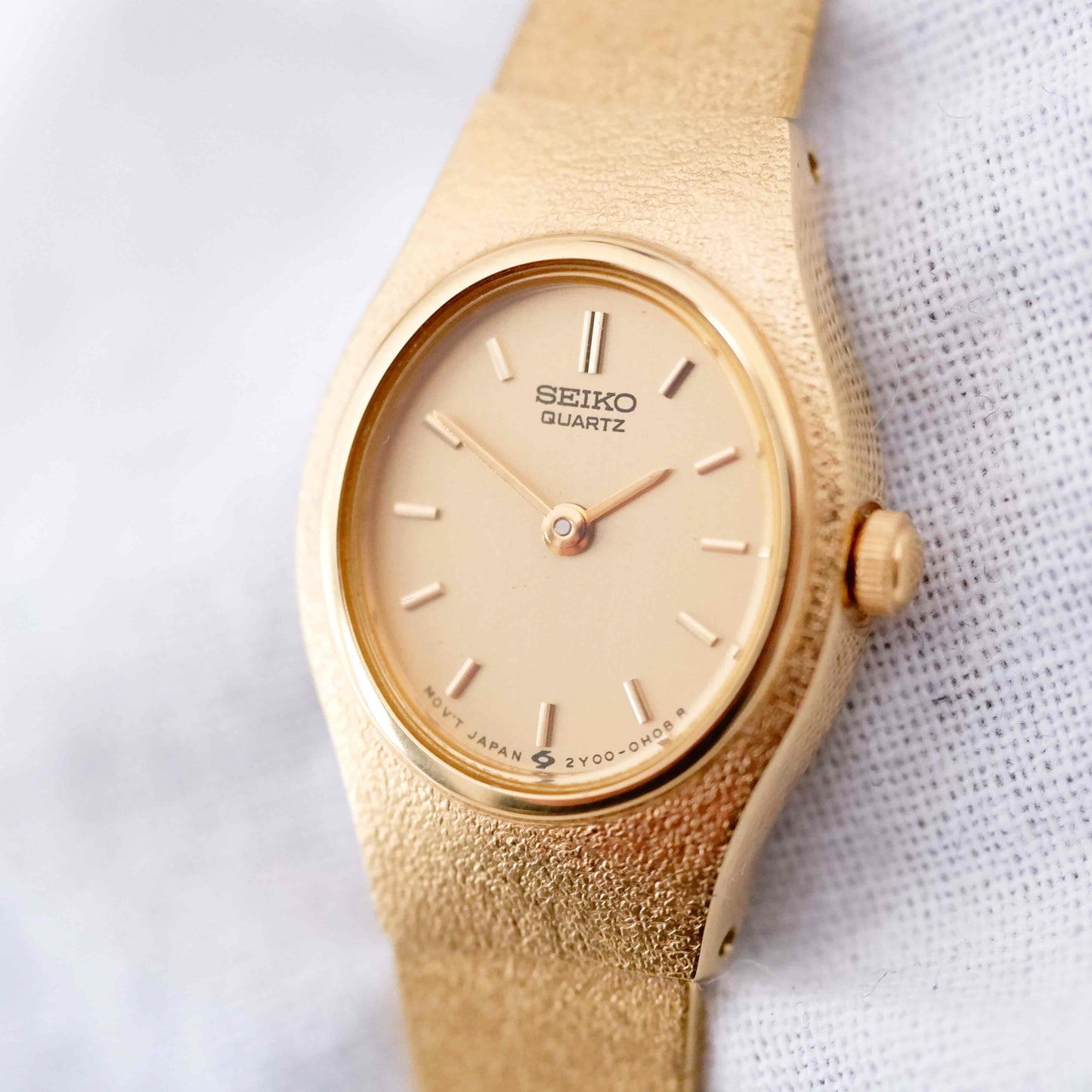 Seiko Cocktail Watch: Ladies 80s Golden Champaign Dial - New Old Stock