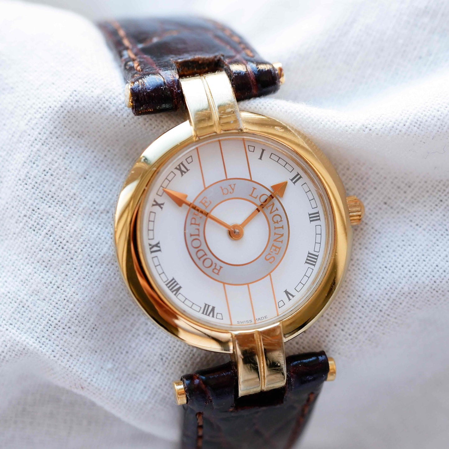Longines Rodolphe Watch: Vintage Ladies 90s Gold and Roman Numerals