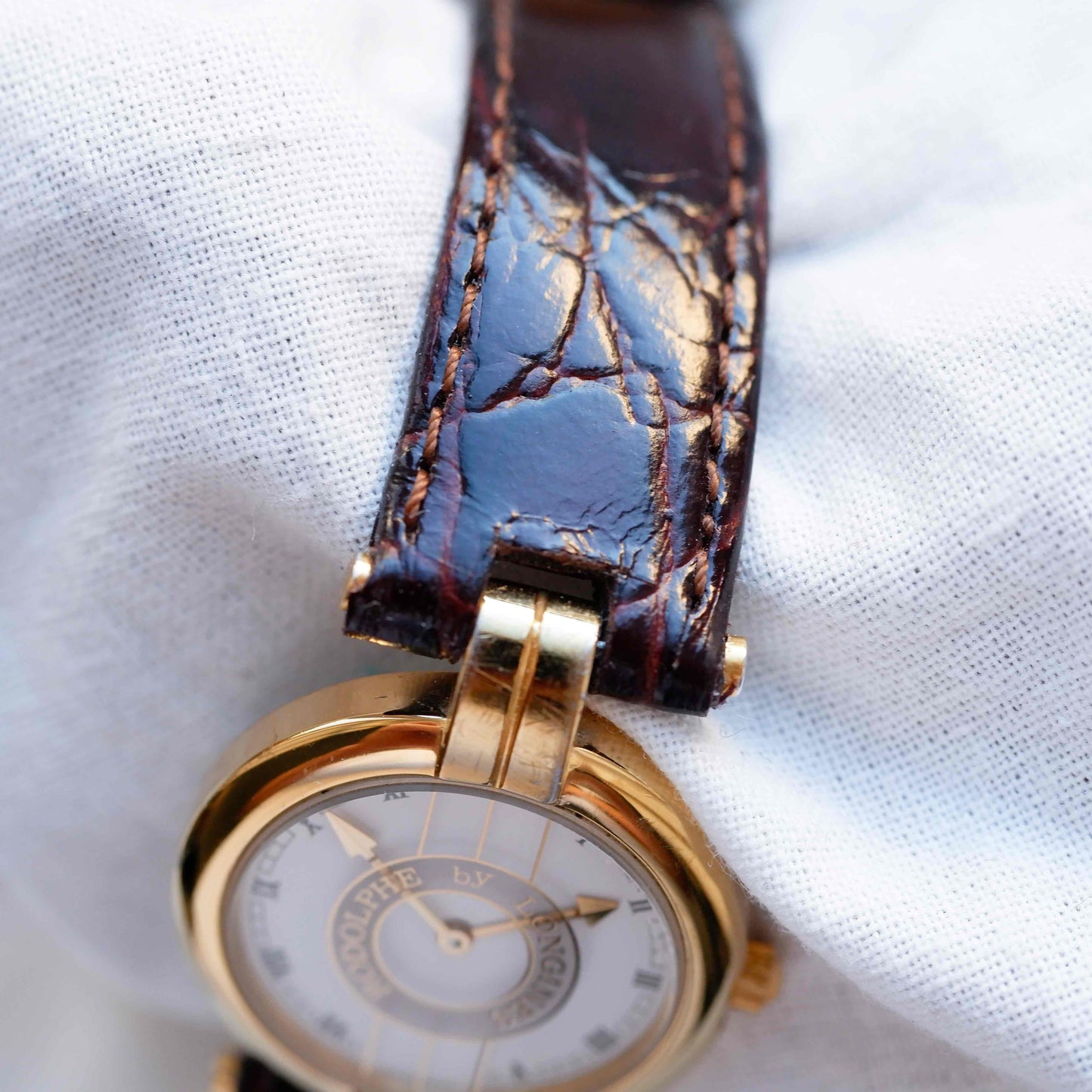 Longines Rodolphe Watch: Vintage Ladies 90s Gold and Roman Numerals