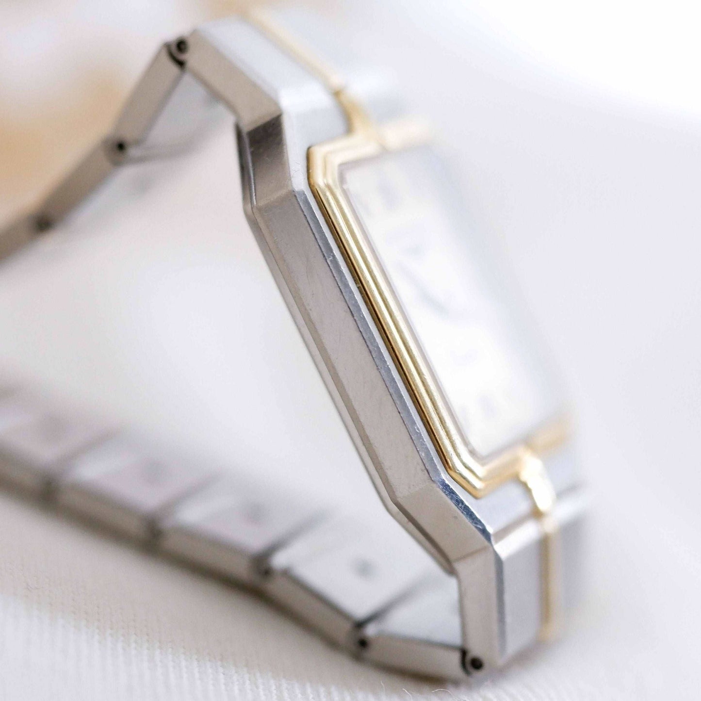 Longines Flagship Vintage Ladies Watch: 90s Golden Two-Tone Classic, Side View Left