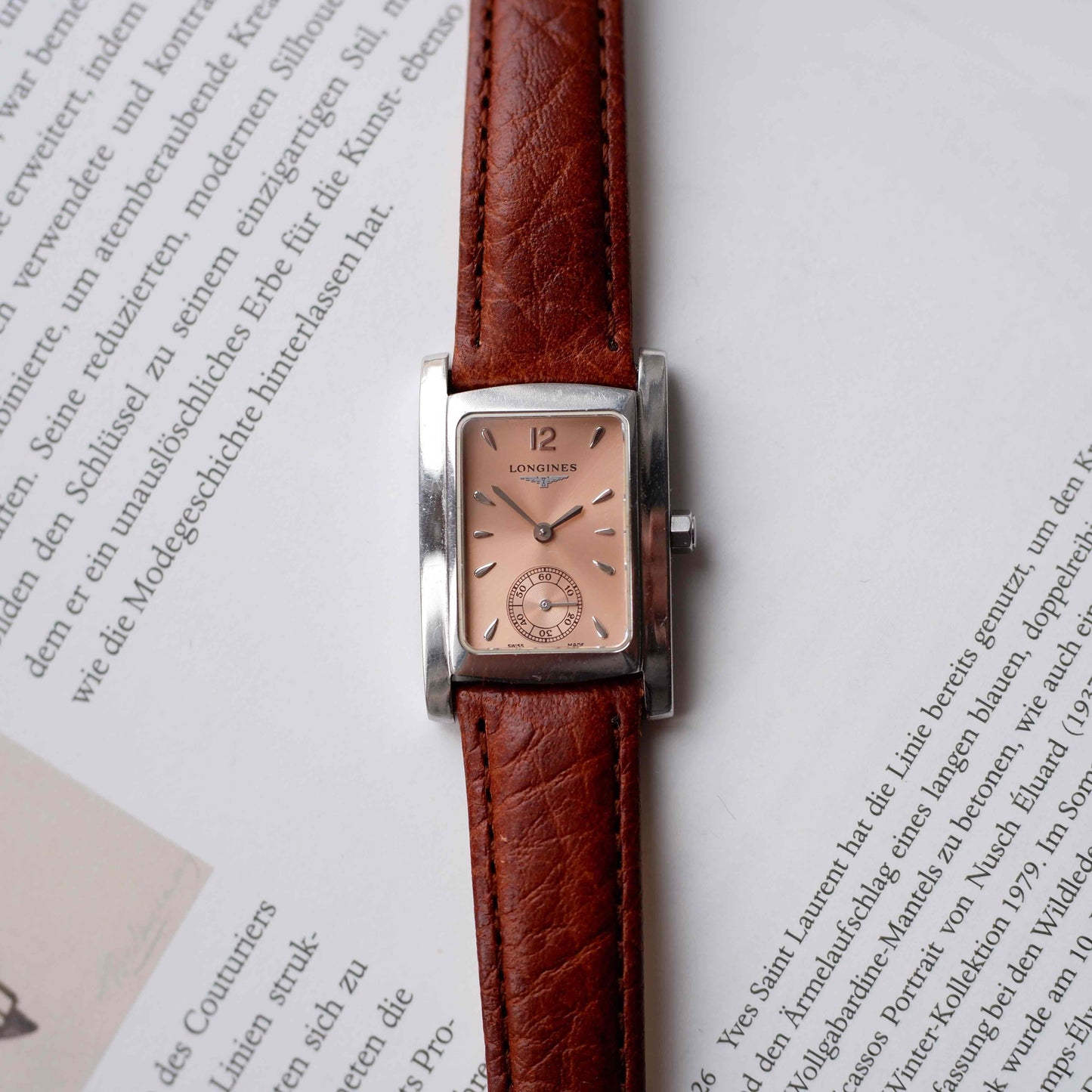 Longines Tank Dolce Vita: Vintage Ladies Watch 90s Sunburst Rose Dial