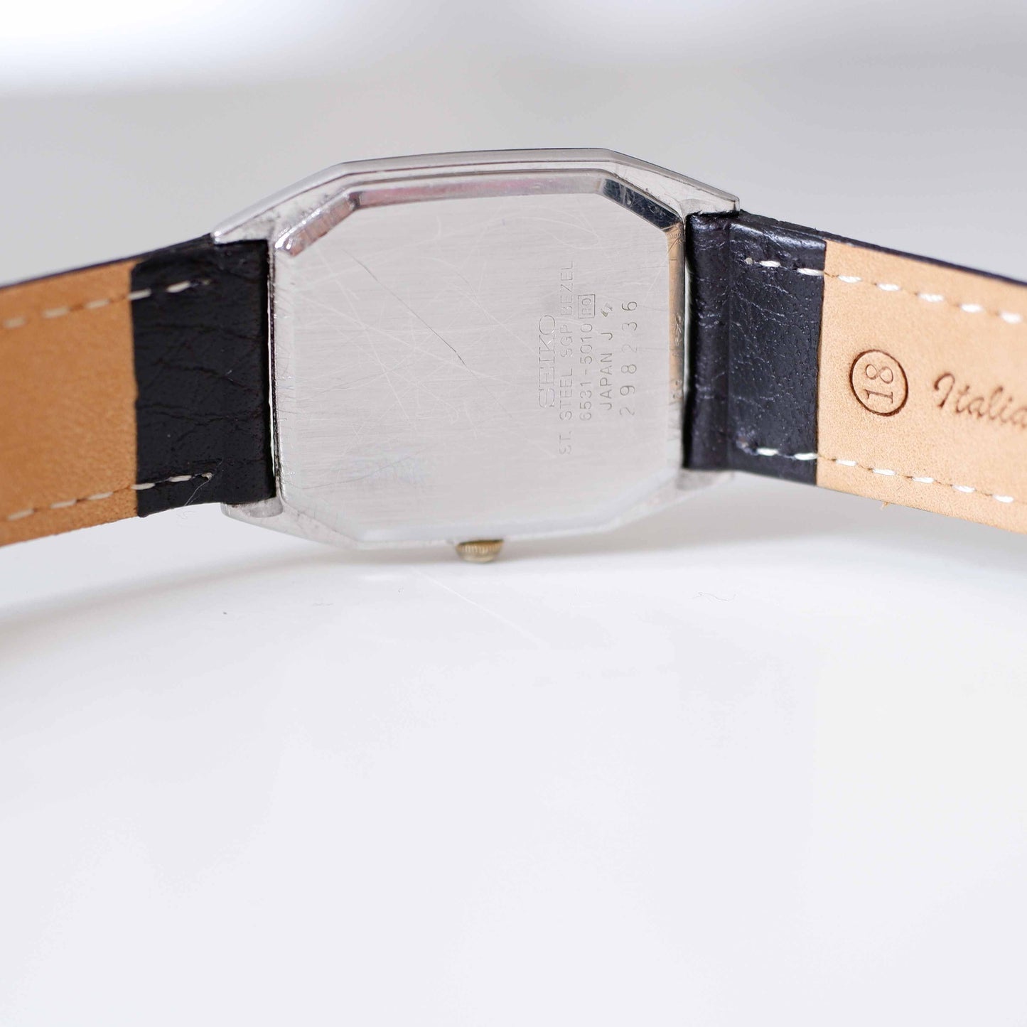 Seiko Vintage Ladies Watch Two-Tone Rectangular, Back Side