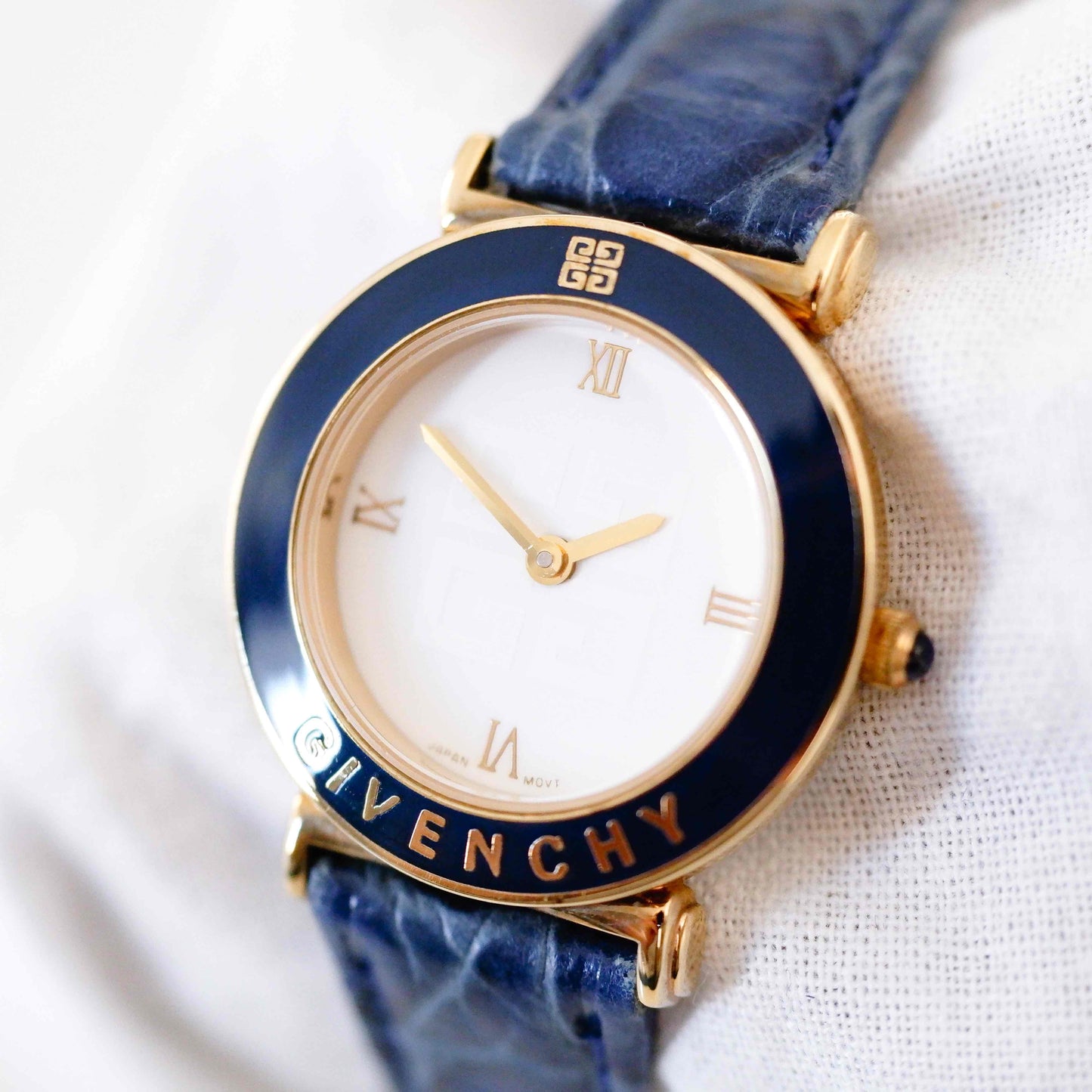 Givenchy Vintage Watch: Ladies 90s Golden with White Dial - New Old Stock