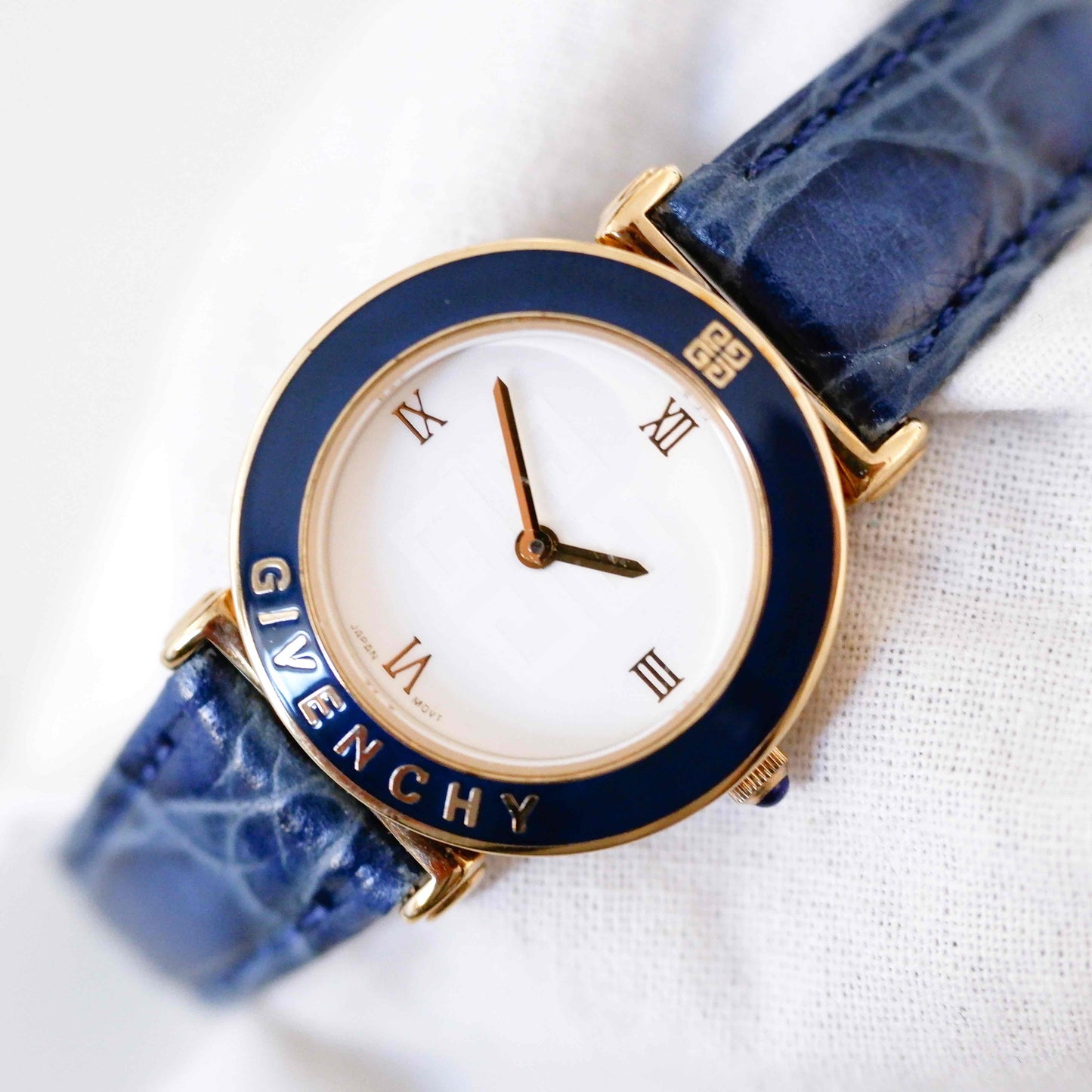 Givenchy Vintage Watch: Ladies 90s Golden with White Dial - New Old Stock