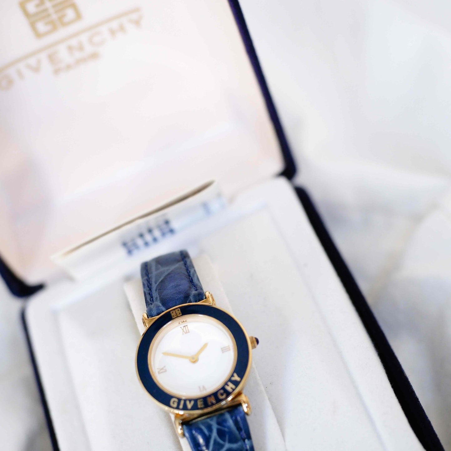Givenchy Vintage Watch: Ladies 90s Golden with White Dial - New Old Stock