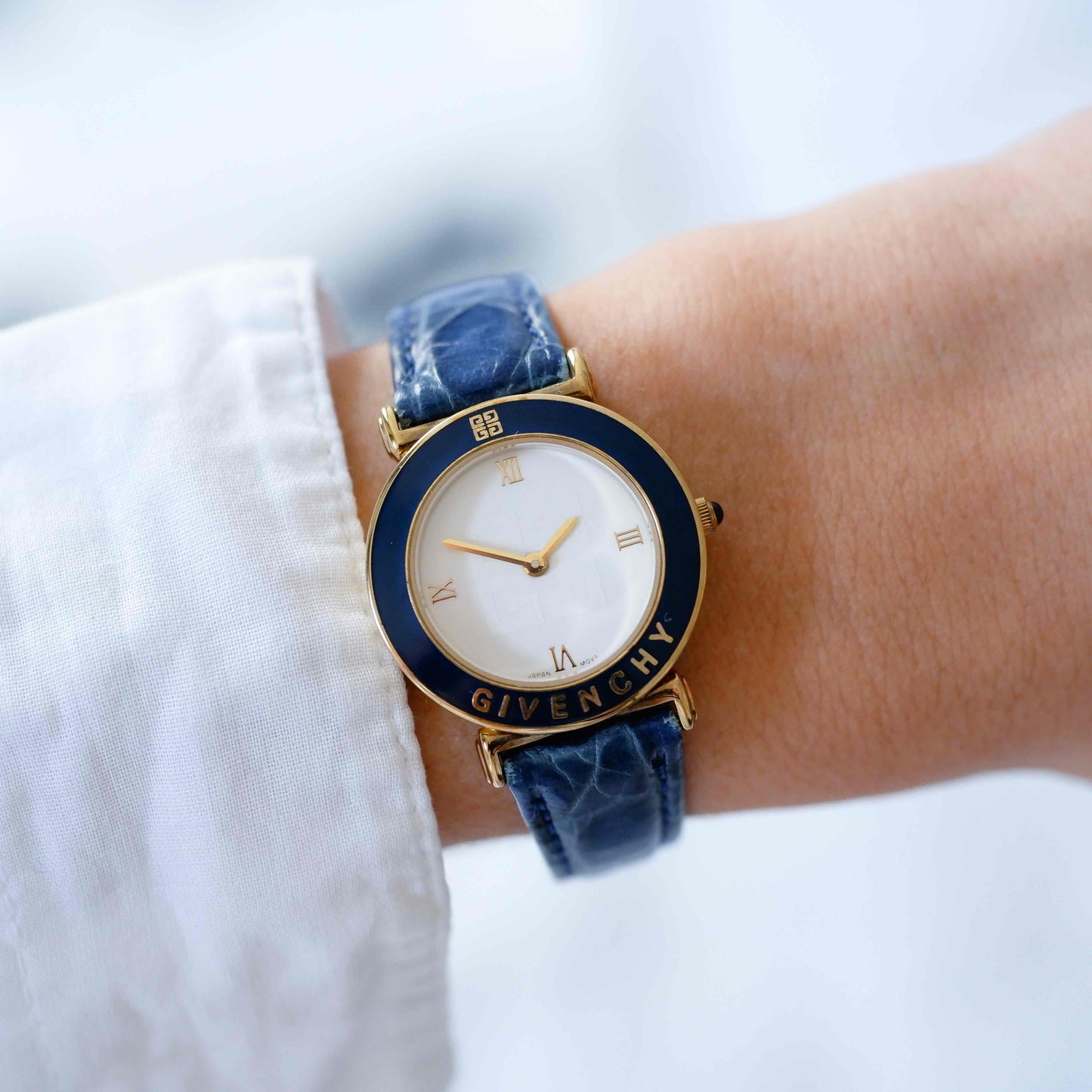 Givenchy Vintage Watch: Ladies 90s Golden with White Dial - New Old Stock