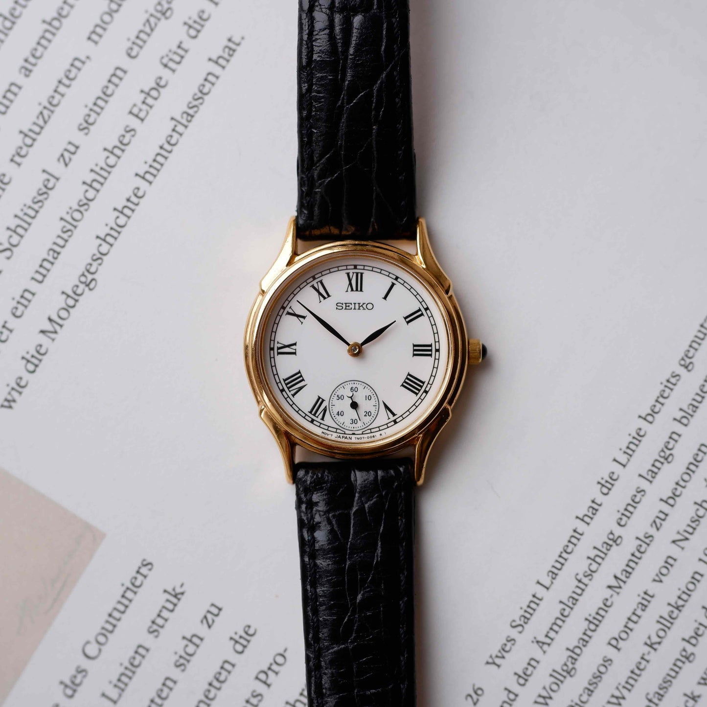 Seiko Vintage Watch: Ladies 90s Gold with White Roman Dial
