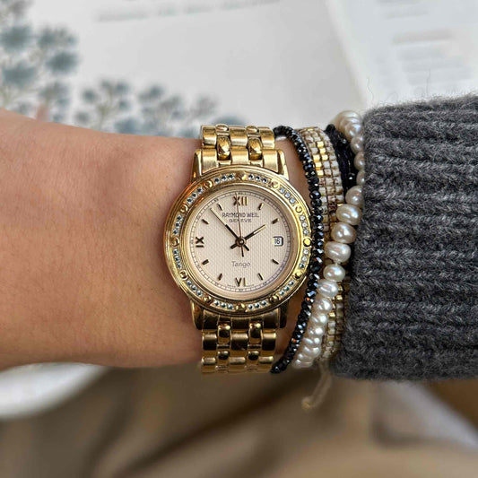 Raymond Weil Tango: Vintage Ladies 90s Watch Gold with Diamonds