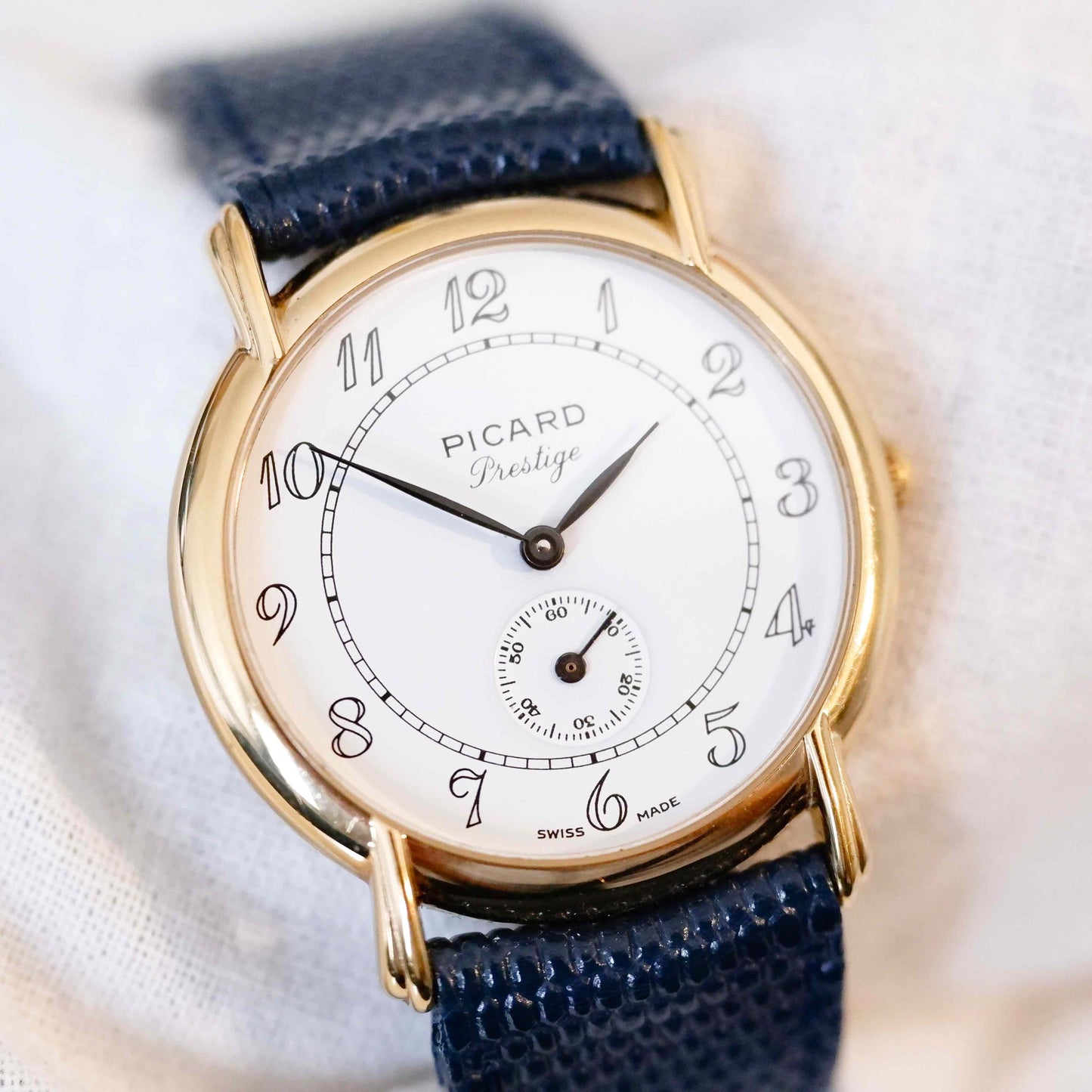 Picard Prestige Vintage Ladies Watch: 90s Golden Two Hand with Classic Small Second | Slight Left Side