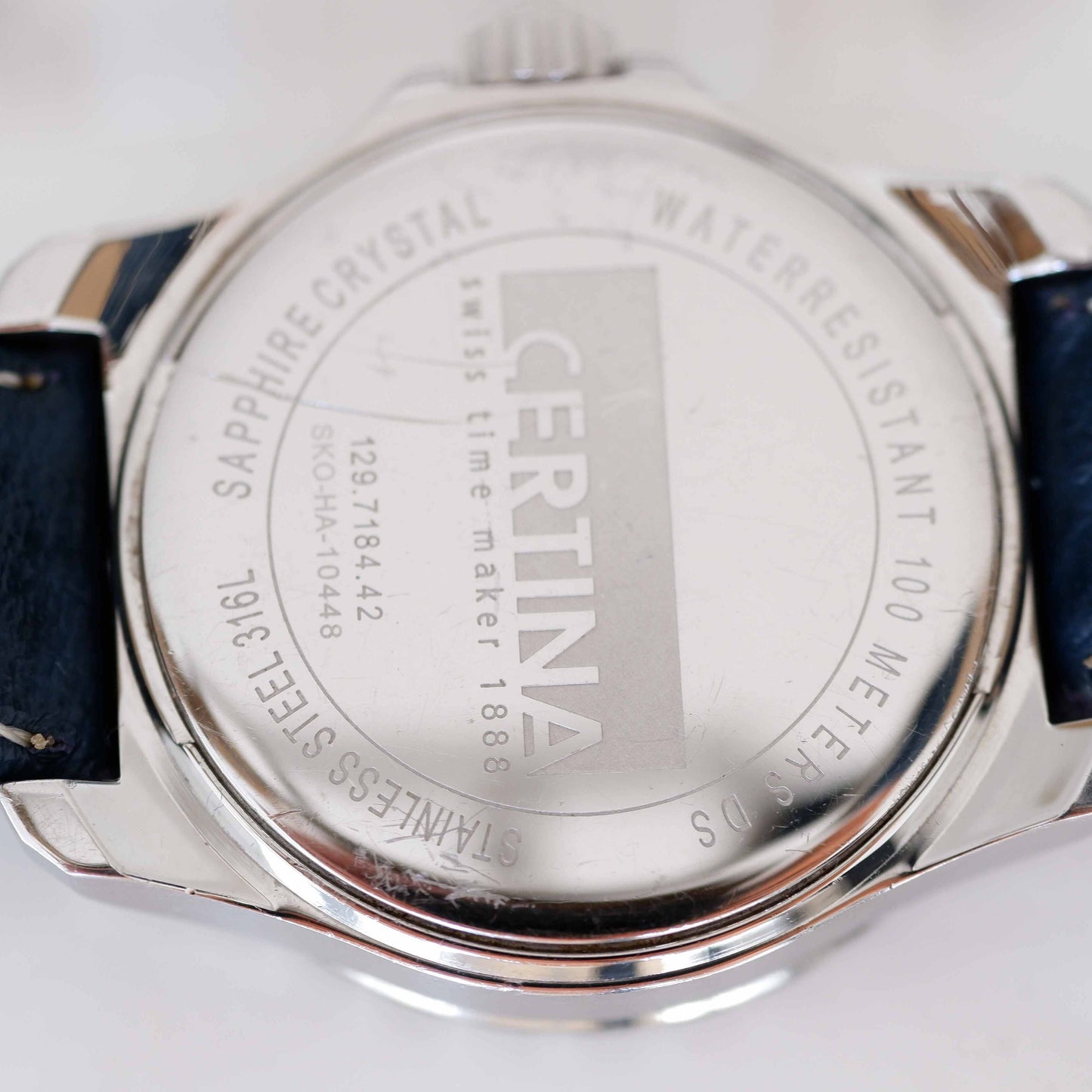 Certina DS1 Vintage Ladies Watch: 2000s Silver Classic, Mother of Pearl Dial | Back Side