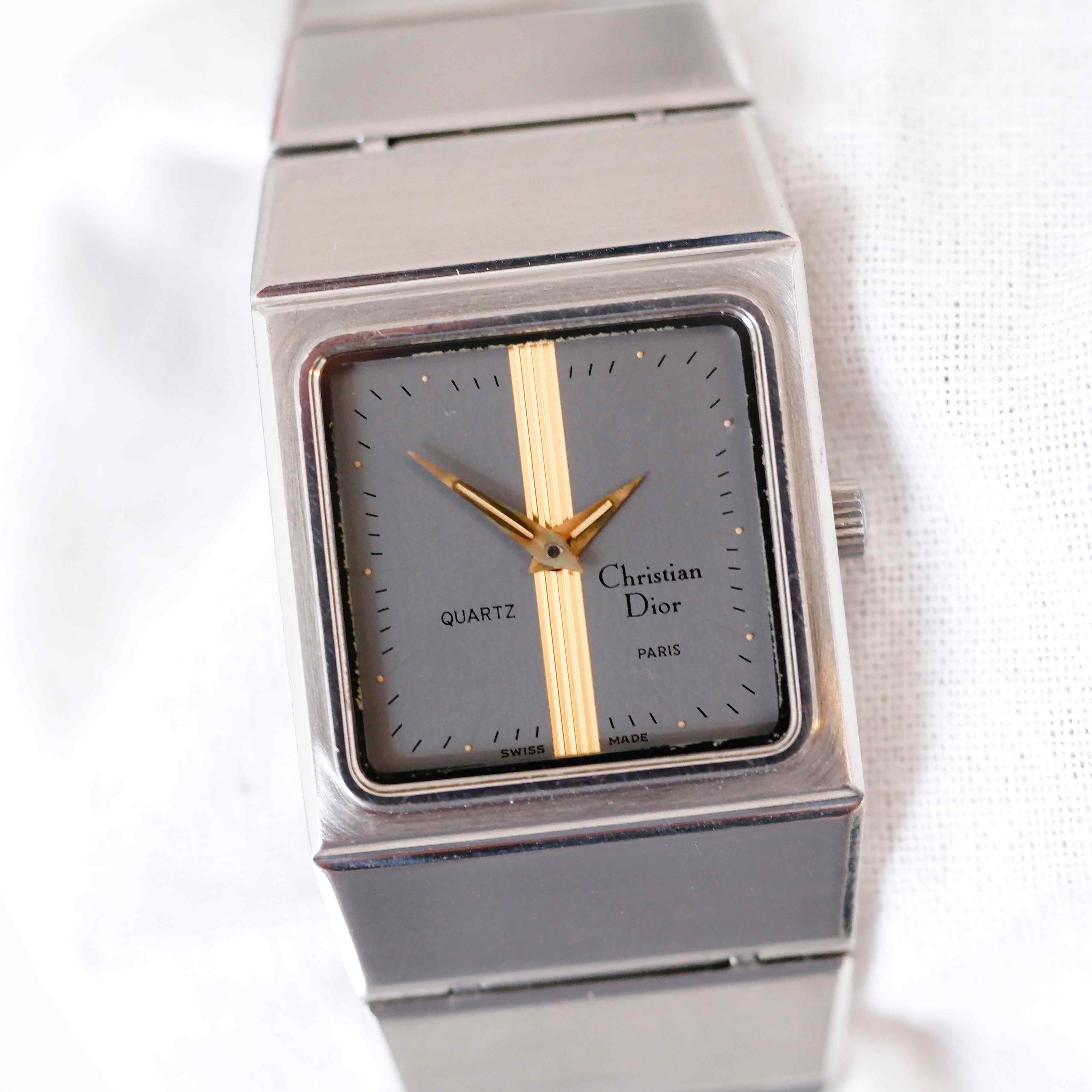 Christian Dior Watch Vintage Ladies 90s Golden Steel Bracelet