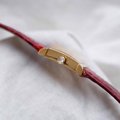 B and B Tank Watch: Vintage Ladies 90s Golden White Dial Roman Numerals