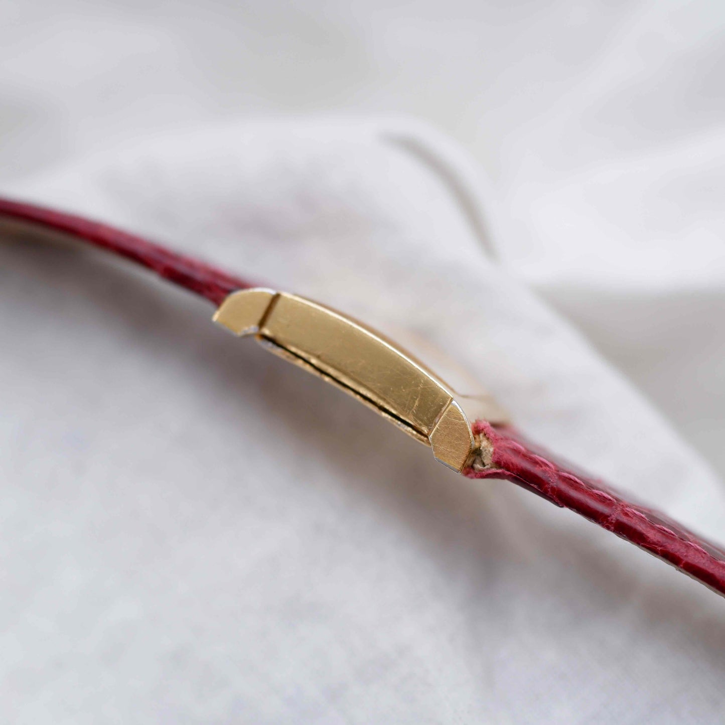 B and B Tank Watch: Vintage Ladies 90s Golden White Dial Roman Numerals