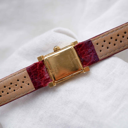 B and B Tank Watch: Vintage Ladies 90s Golden White Dial Roman Numerals