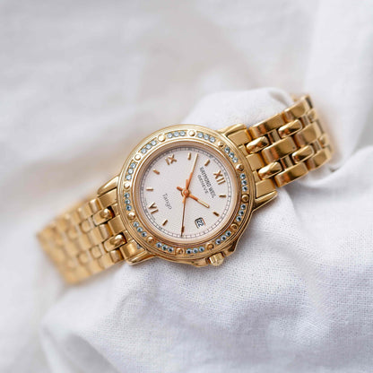 Raymond Weil Tango: Vintage Ladies 90s Watch Gold with Diamonds