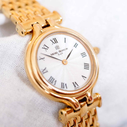 Michel Herbelin Cocktail: Vintage Ladies Watch 90s Golden Roman White Dial