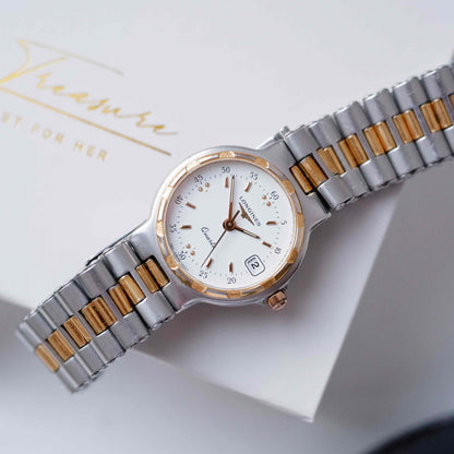 Longines Conquest Classic: Dainty Ladies 80s Two Tone Golden with White Dial