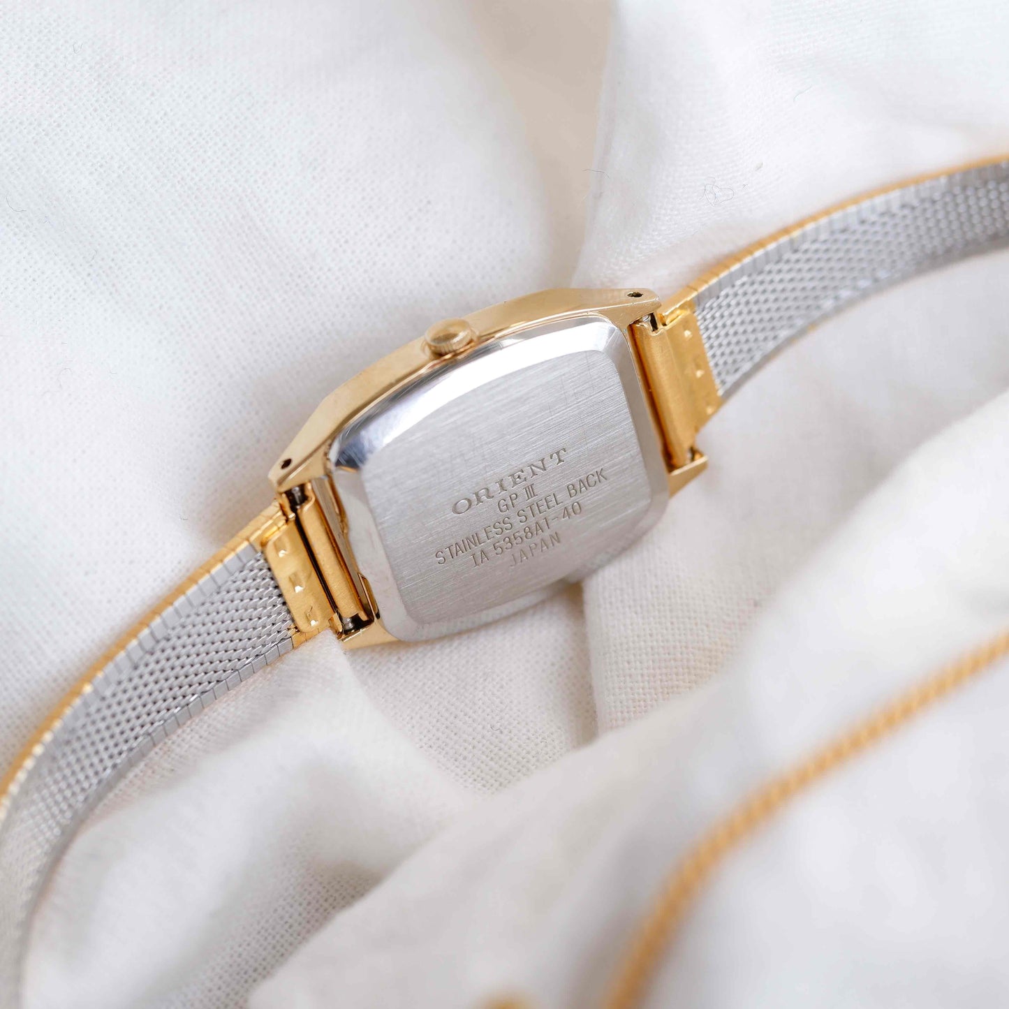 Orient Vintage Watch: 80s Cocktail Ladies Golden Rectangular Style