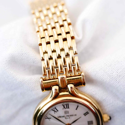 Michel Herbelin Cocktail: Vintage Ladies Watch 90s Golden Roman White Dial