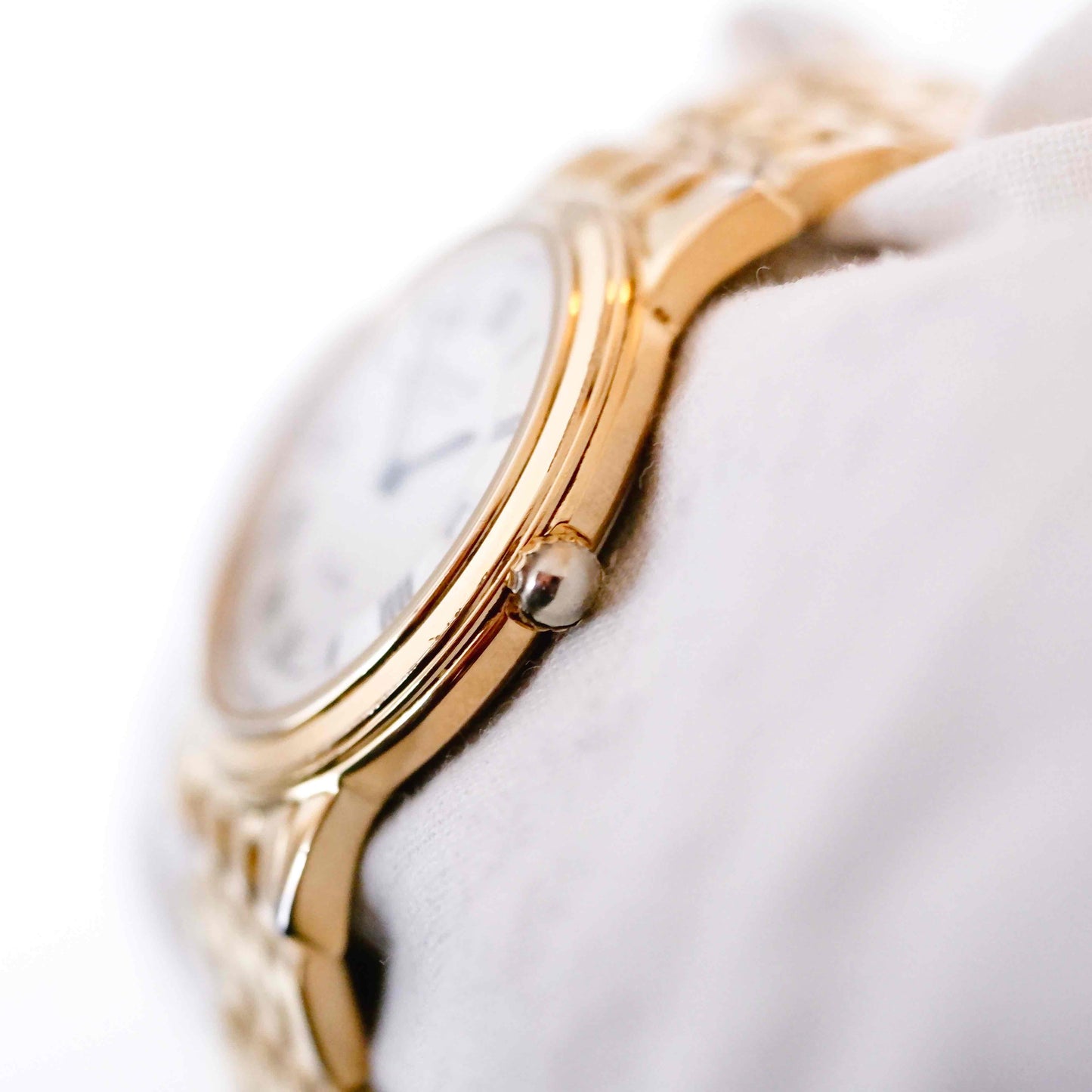 Raymond Weil Toccata: Vintage Ladies Watch 90s Golden Roman White Guilloche Dial