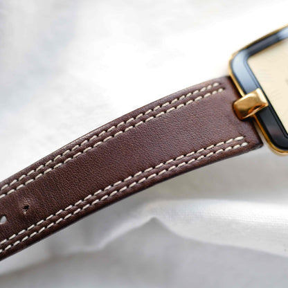 Gamundia Tank Watch: Vintage Ladies 90s Gold with Champagne Dial