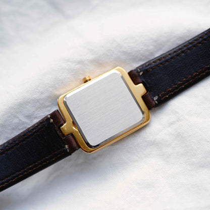 Gamundia Tank Watch: Vintage Ladies 90s Gold with Champagne Dial