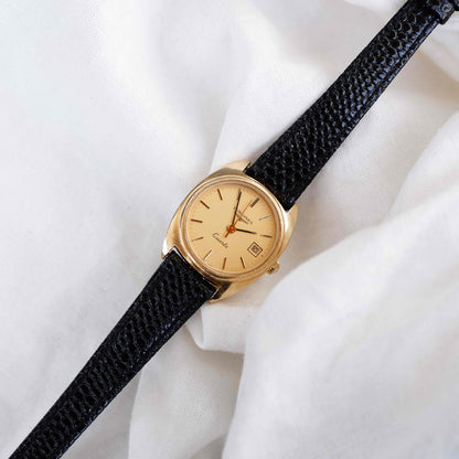 Longines Vintage Watch: Ladies 80s Golden with Champagne Dial