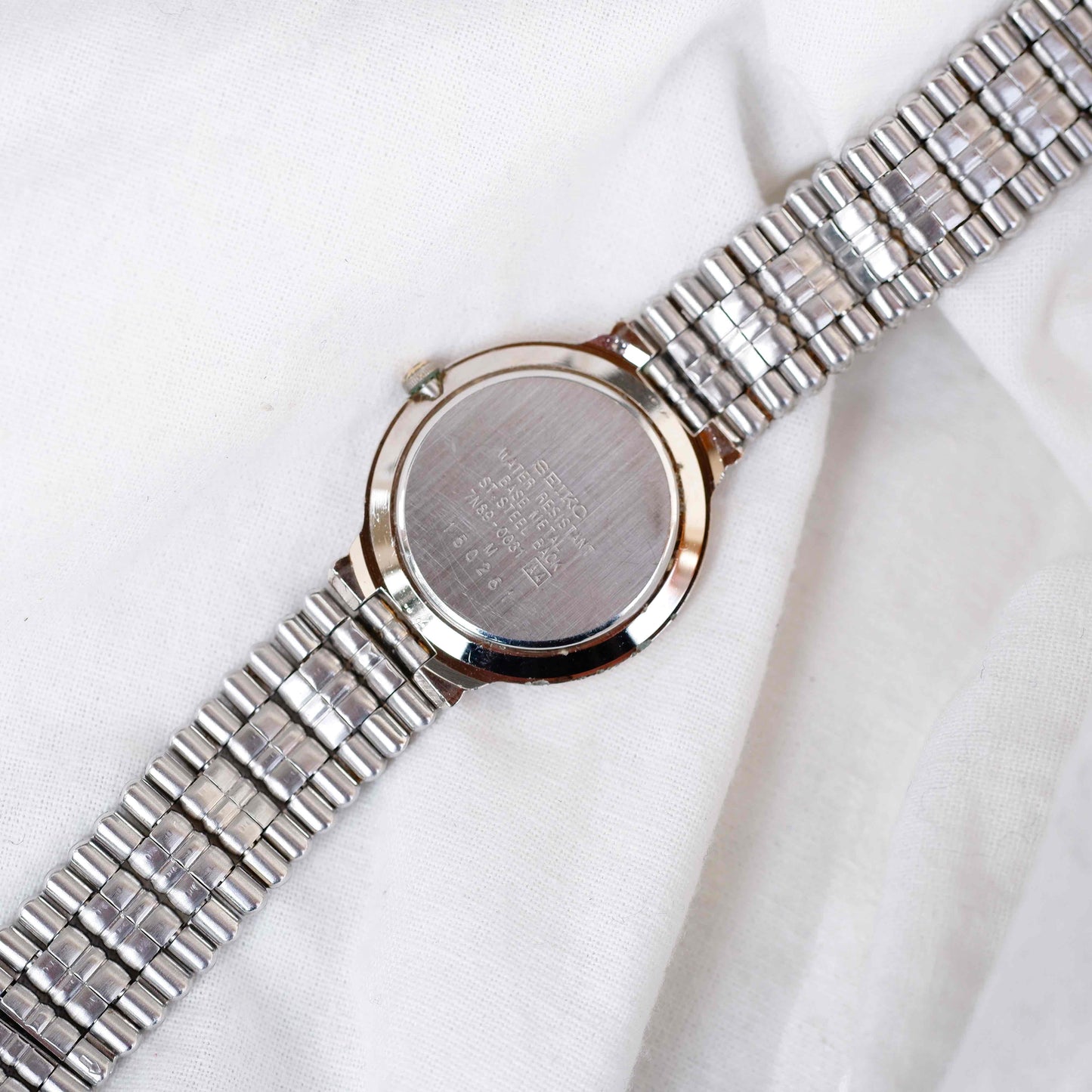Seiko Dainty Cocktail Watch: Ladies Vintage 90s Two-Tone Blue Hands