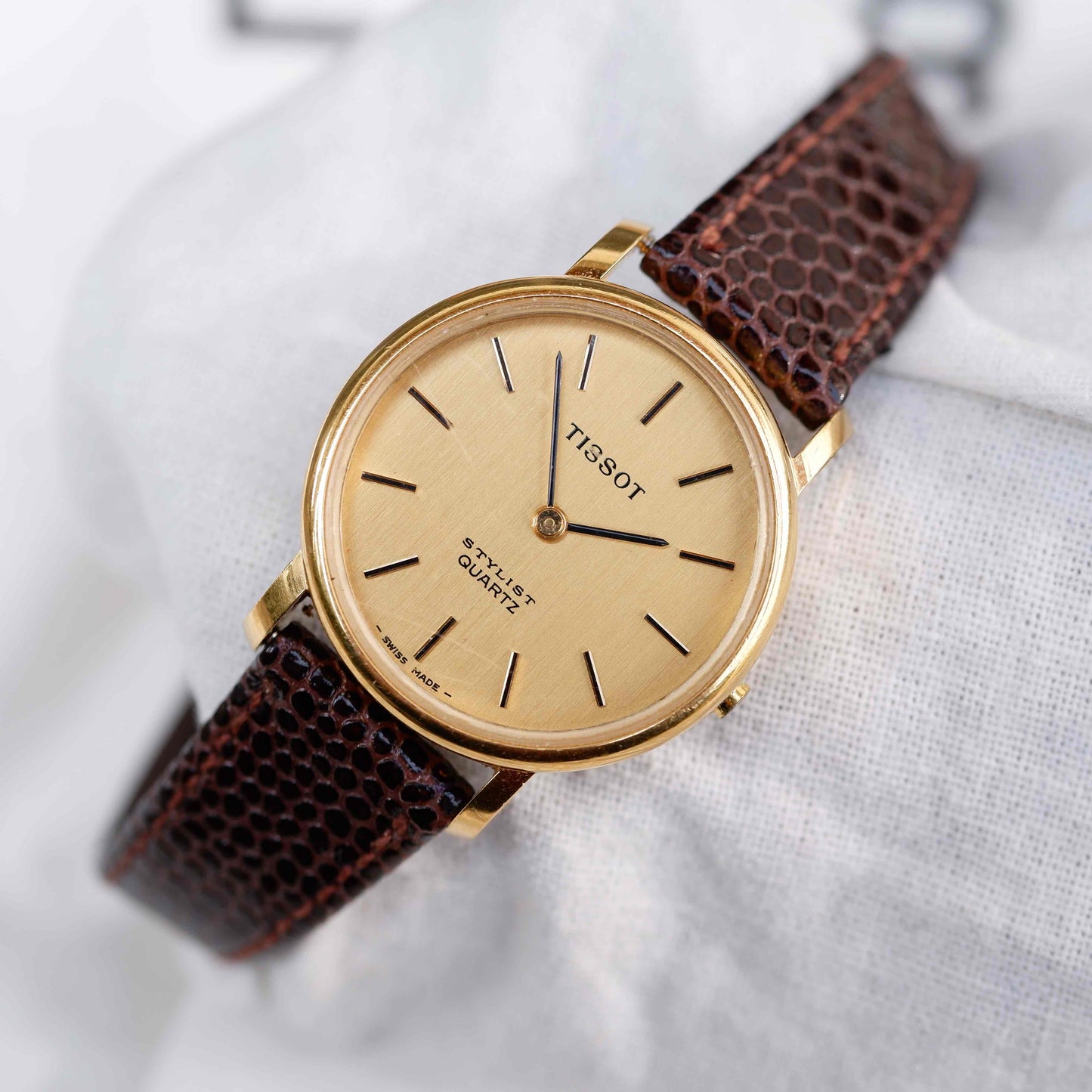 Tissot Vintage Watch: Ladies 90s Golden Iconic with Champagne Dial