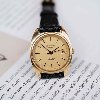 Longines Vintage Watch: Ladies 80s Golden with Champagne Dial