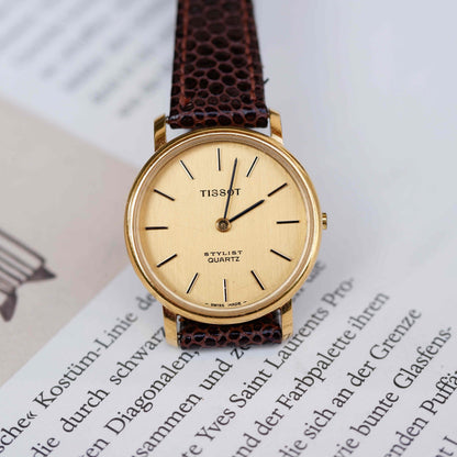Tissot Vintage Watch: Ladies 90s Golden Iconic with Champagne Dial