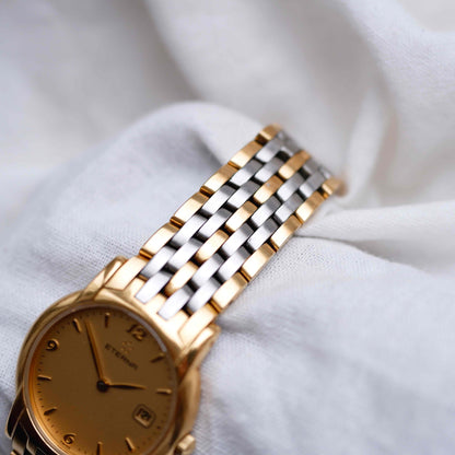 Eterna Vintage Watch: Ladies 90s Two Tone Icon with Champagne Dial
