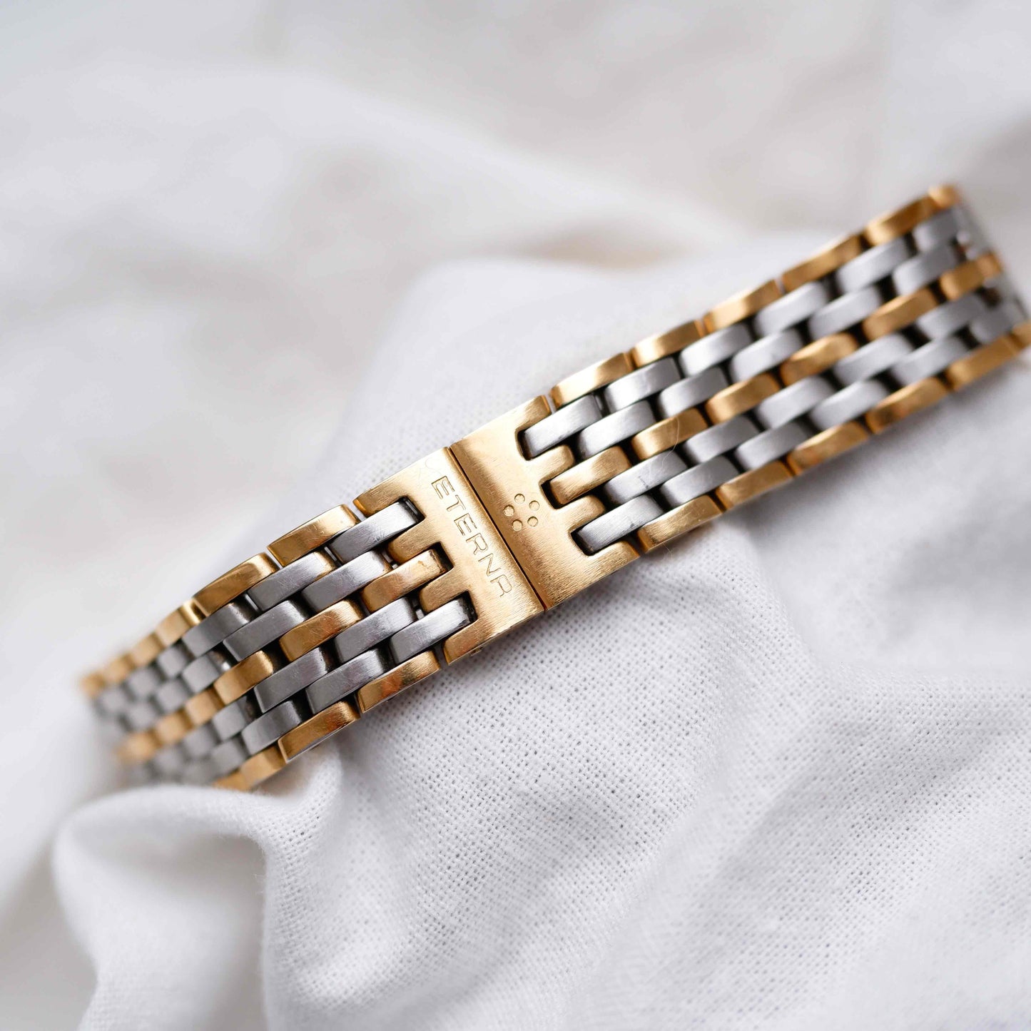 Eterna Vintage Watch: Ladies 90s Two Tone Icon with Champagne Dial