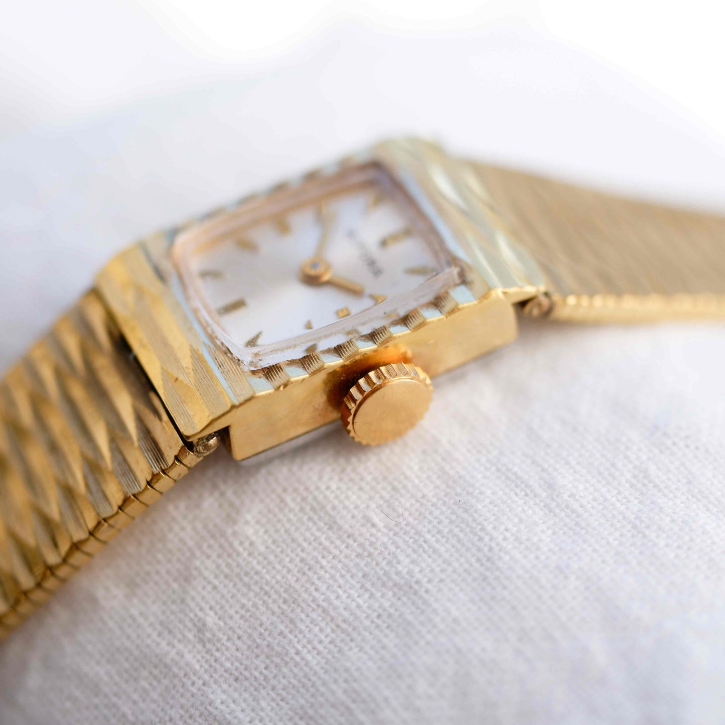 Bifora Cocktail Watch: Mid-Century Ladies 60s Mechanical Golden White Sunburst Dial