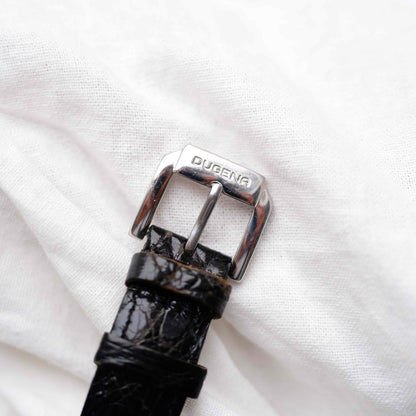 Dugena Tank: Vintage Ladies Watch 00s Silver Rectangular Style White Dial