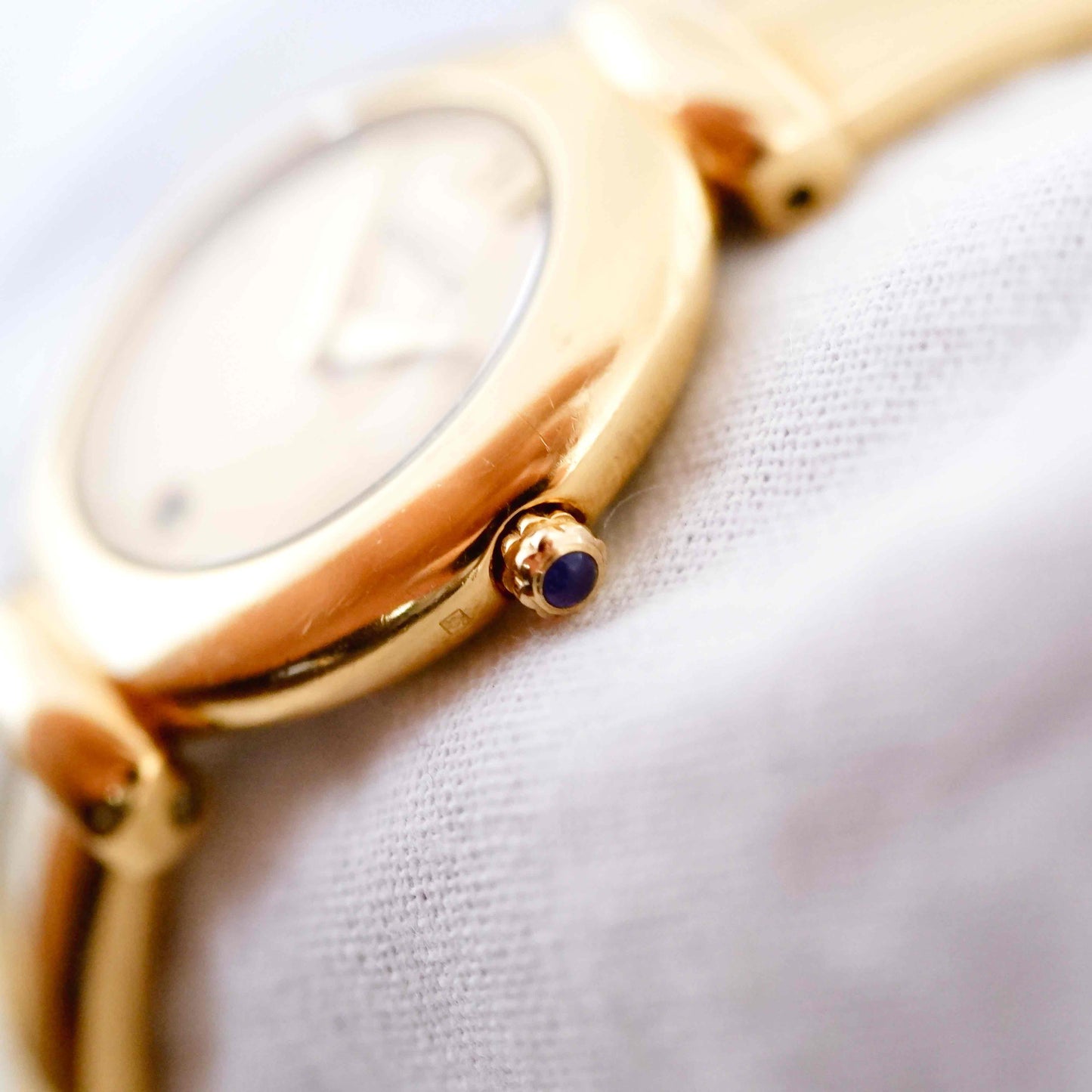 Michel Herbelin Cocktail Watch: Vintage Bangle Ladies 90s Golden with Champagne Dial