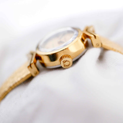 Omega Cocktail Watch: Vintage Ladies 60s Golden Mechanical with Champagne Dial