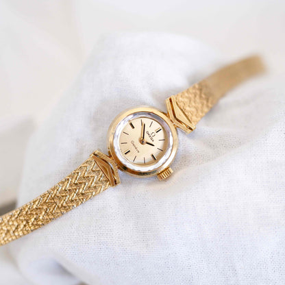 Omega Cocktail Watch: Vintage Ladies 60s Golden Mechanical with Champagne Dial